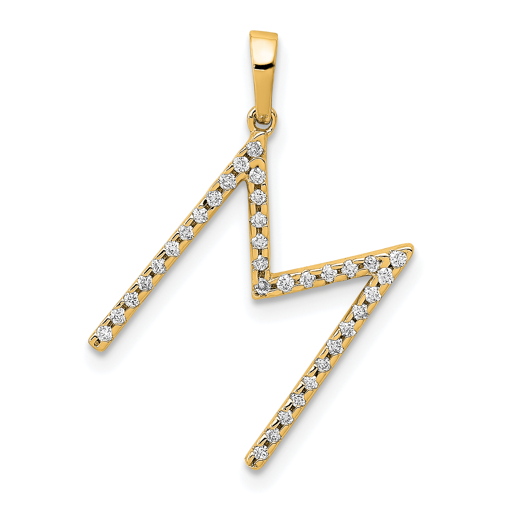 14K Diamond Letter M Initial Pendant (PM5222M-010-YA)