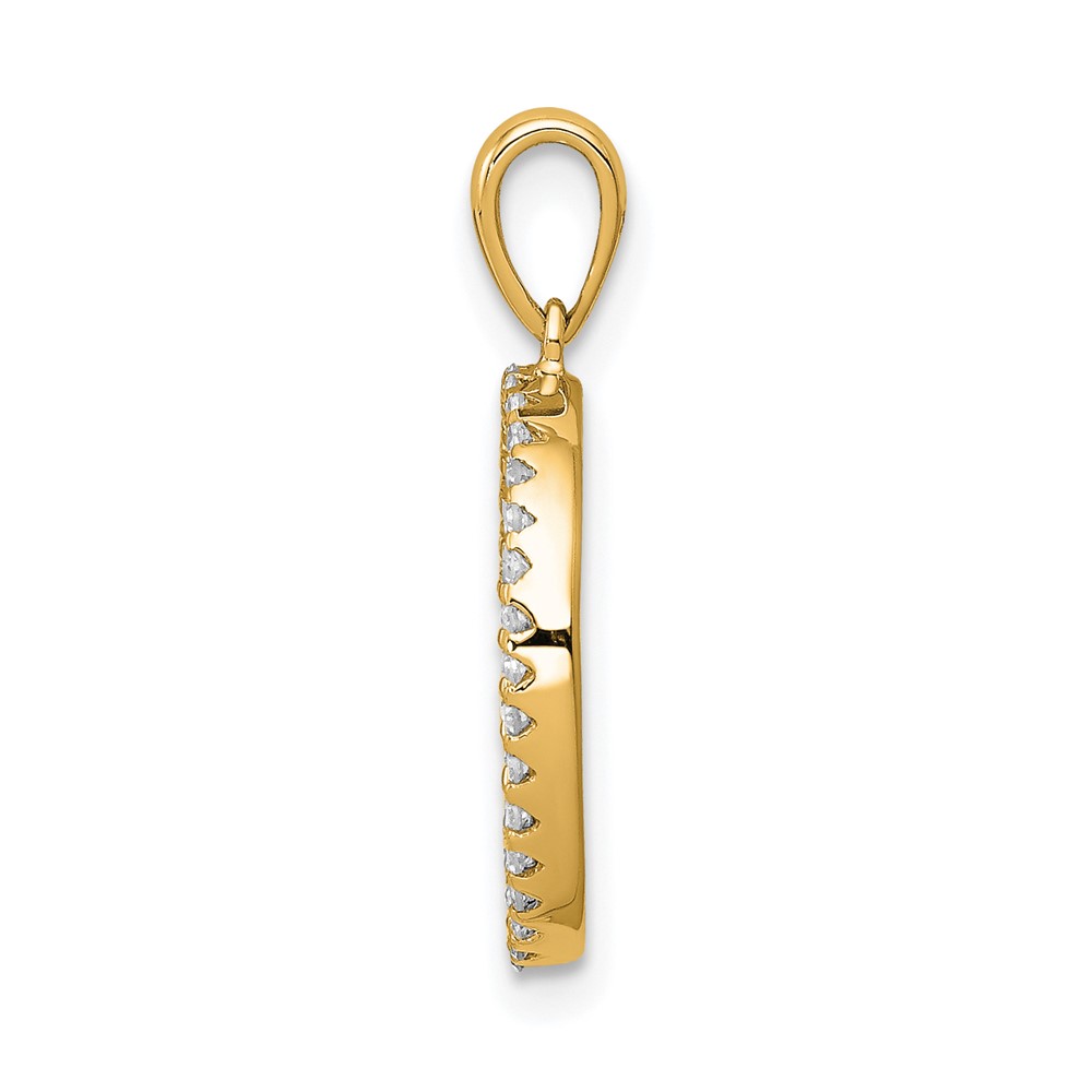 14K Diamond Letter O Initial Pendant (PM5222O-010-YA)
