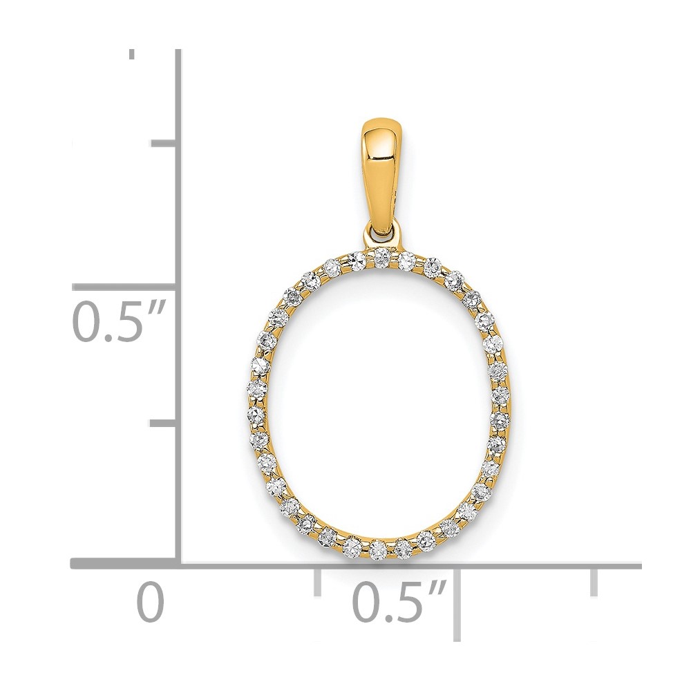 14K Diamond Letter O Initial Pendant (PM5222O-010-YA)