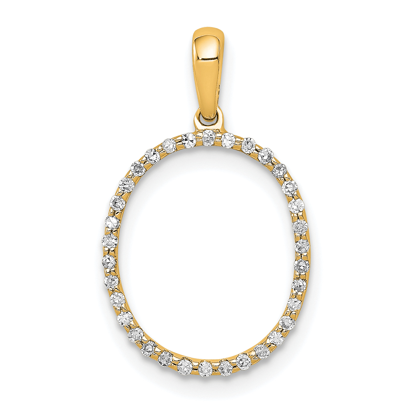 14K Diamond Letter O Initial Pendant (PM5222O-010-YA)