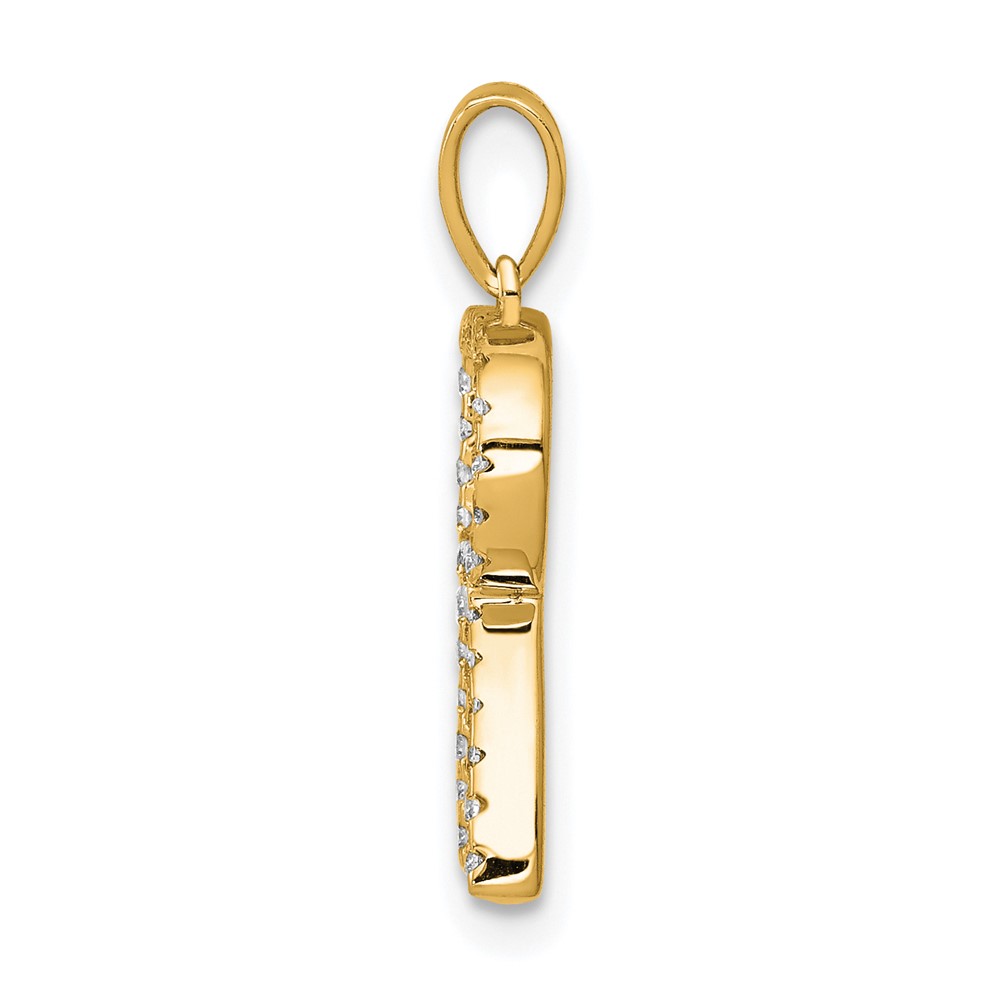 14K Diamond Letter R Initial Pendant (PM5222R-010-YA)