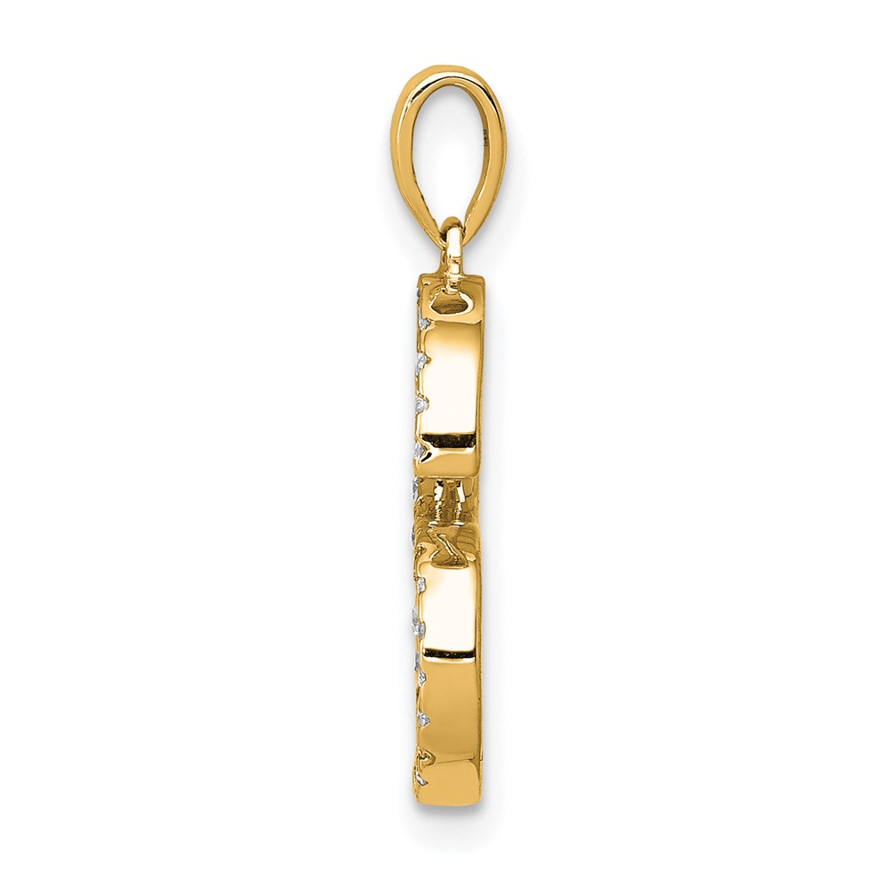 14K Diamond Letter S Initial Pendant (PM5222S-016-YA)