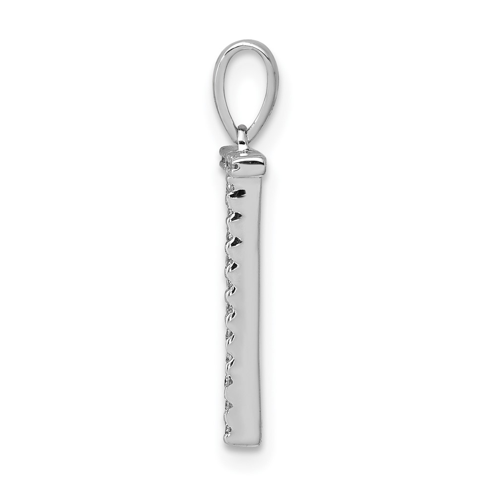 14K White Gold Diamond Letter T Initial Pendant (PM5222T-007-WA)