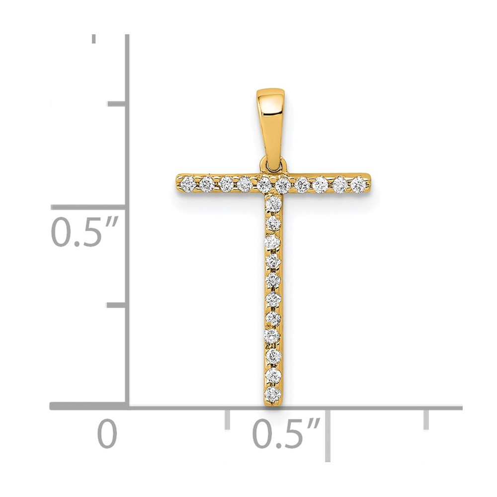 14K Diamond Letter T Initial Pendant (PM5222T-007-YA)