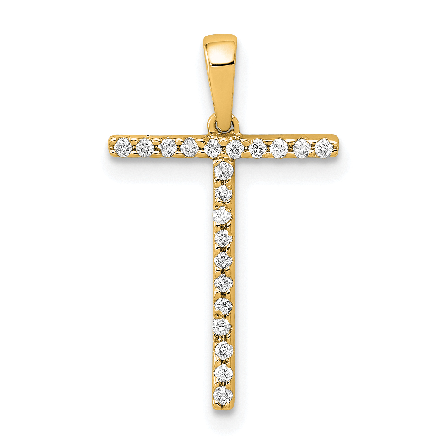 14K Diamond Letter T Initial Pendant (PM5222T-007-YA)