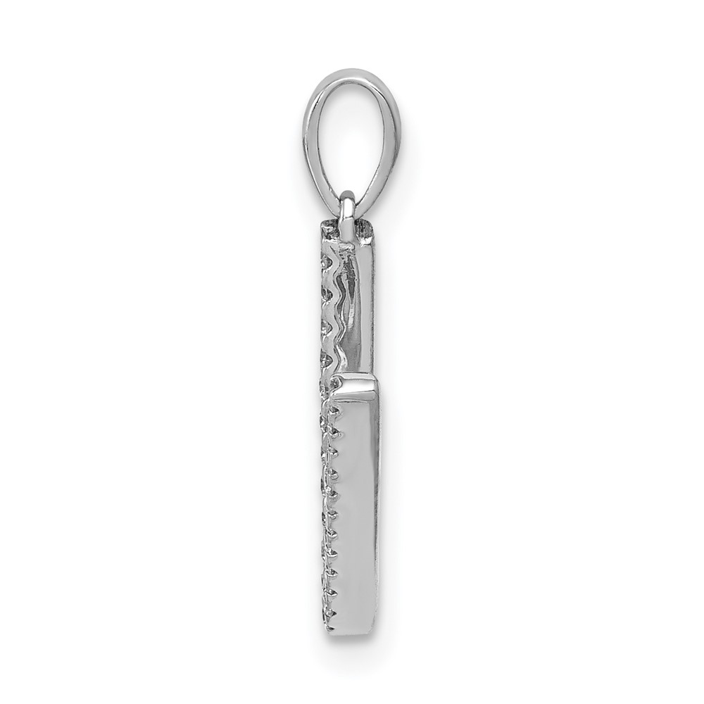 14K White Gold Diamond Letter V Initial Pendant (PM5222V-010-WA)