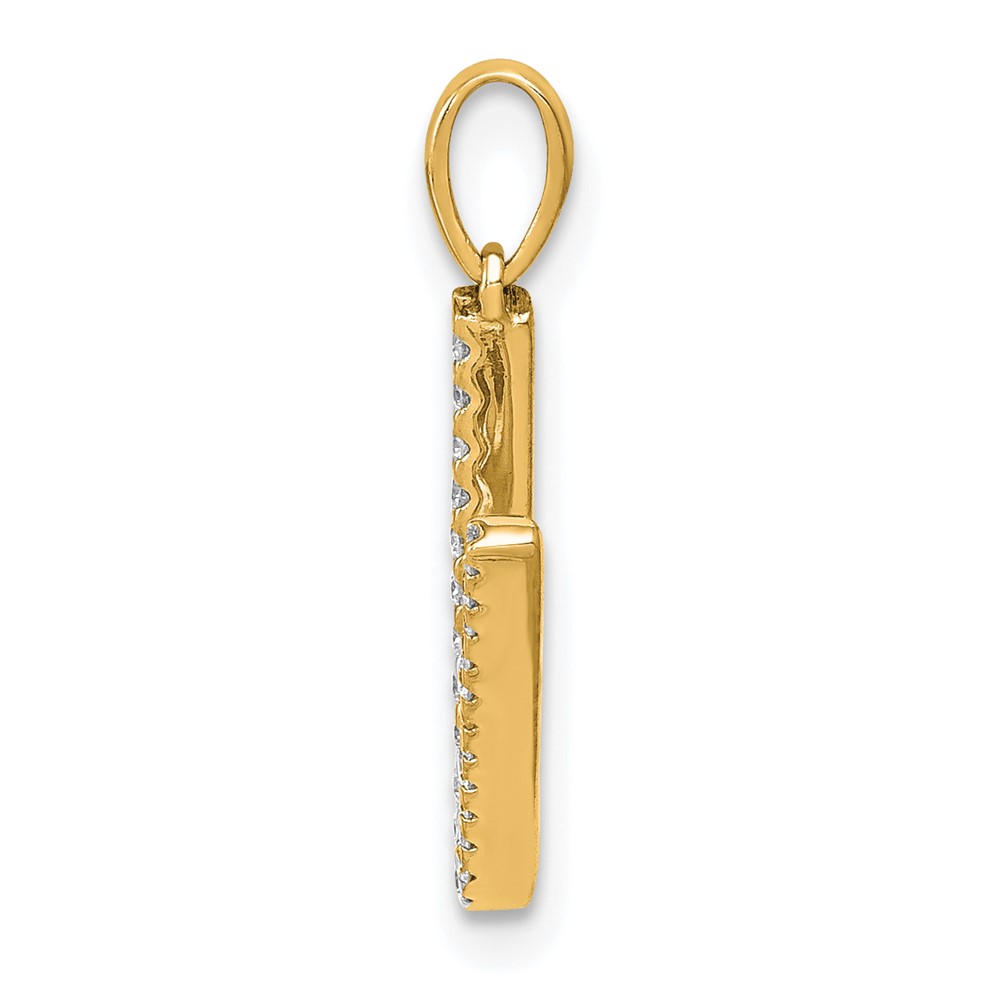 14K Diamond Letter V Initial Pendant (PM5222V-010-YA)