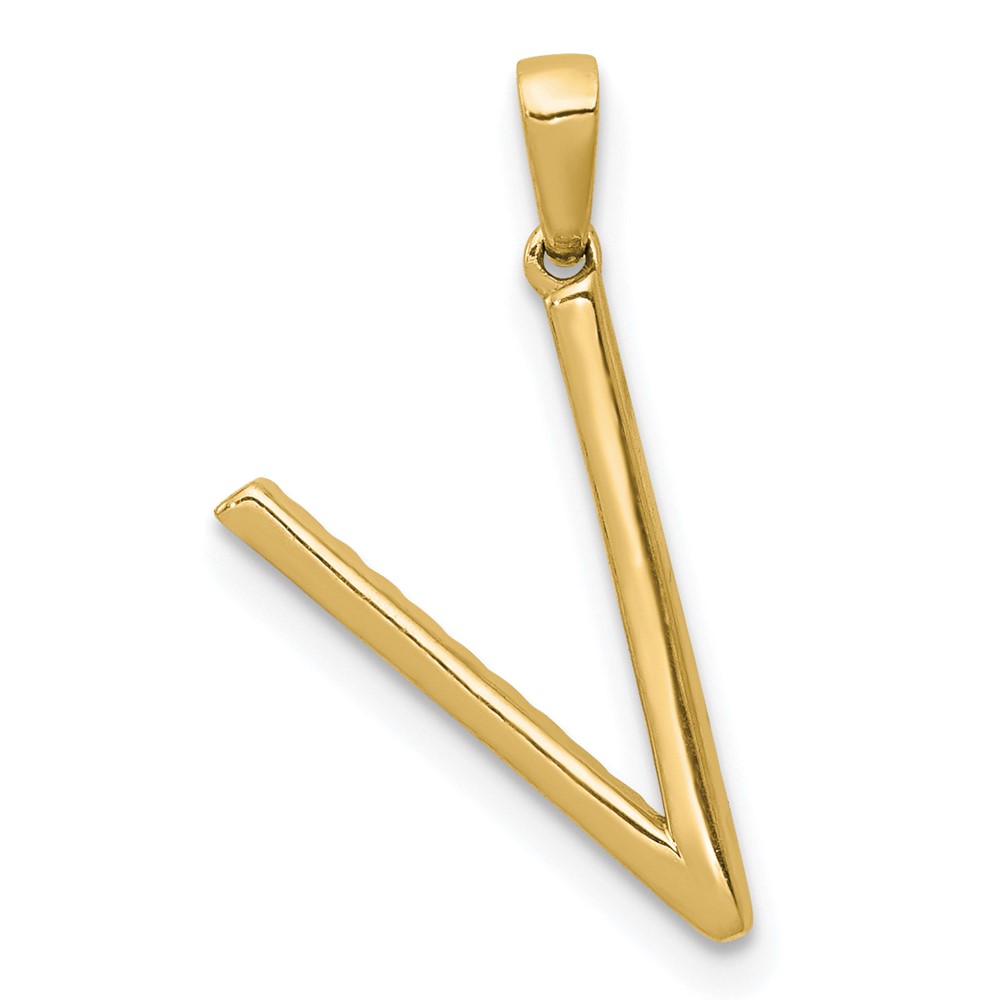 14K Diamond Letter V Initial Pendant (PM5222V-010-YA)