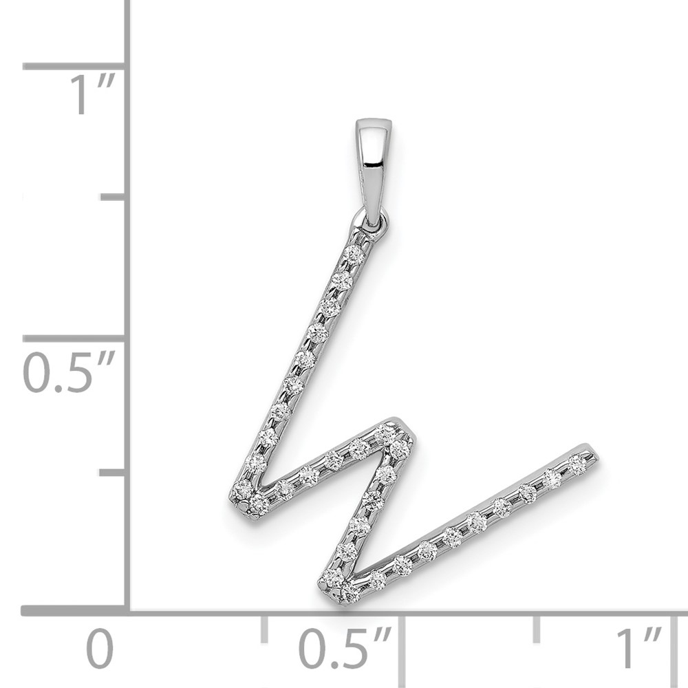 14K White Gold Diamond Letter W Initial Pendant (PM5222W-013-WA)
