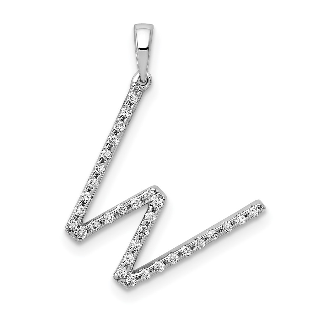 14K White Gold Diamond Letter W Initial Pendant (PM5222W-013-WA)