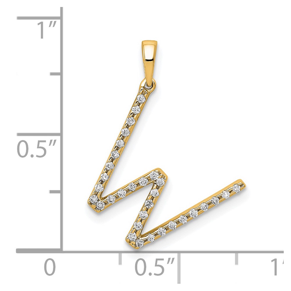 14K Diamond Letter W Initial Pendant (PM5222W-013-YA)