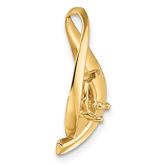 14k Holds 7x5mm Pear Stone Slide Mounting Fits up to 8mm Regular/Fancy/Reversible Omega