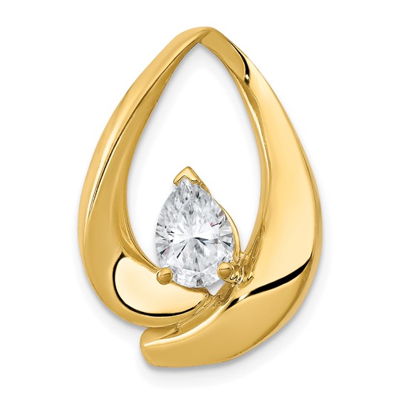 14k Holds 7x5mm Pear Stone Slide Mounting Fits up to 8mm Regular/Fancy/Reversible Omega