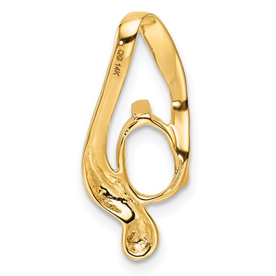 14k Holds 8x6mm Oval Stone Slide Mounting Fits up to 6mm Regular/8mm Fancy or Reversible Omega