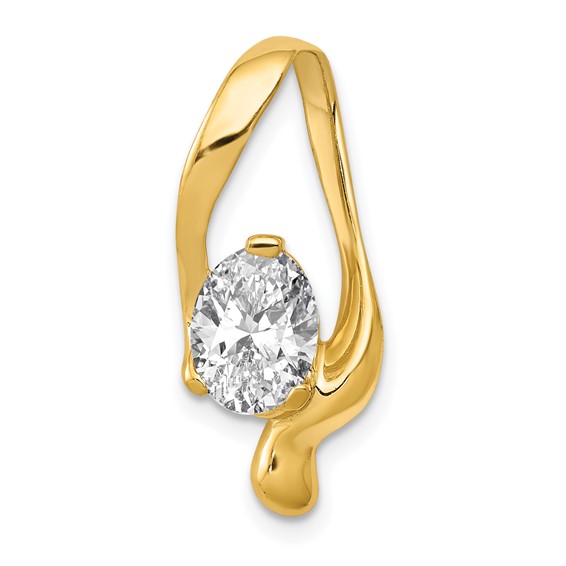 14k Holds 8x6mm Oval Stone Slide Mounting Fits up to 6mm Regular/8mm Fancy or Reversible Omega