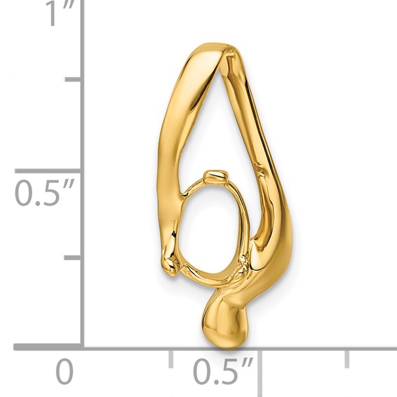 14k Holds 8x6mm Oval Stone Slide Mounting Fits up to 6mm Regular/8mm Fancy or Reversible Omega