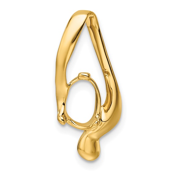 14k Holds 8x6mm Oval Stone Slide Mounting Fits up to 6mm Regular/8mm Fancy or Reversible Omega