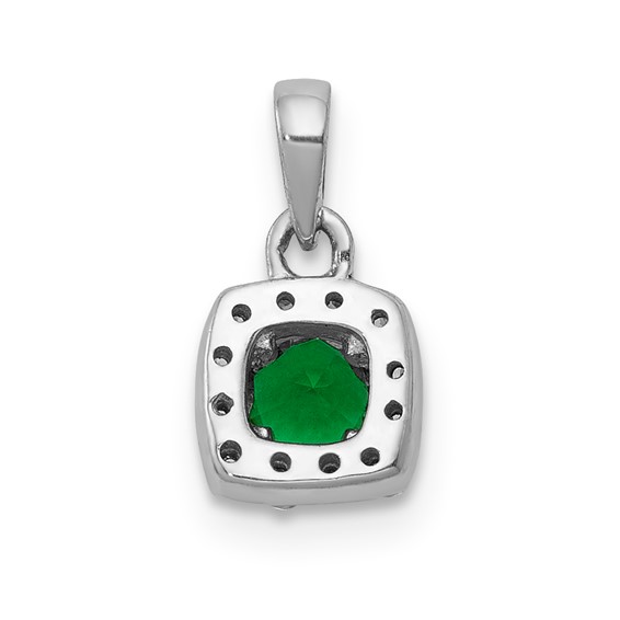 Gemstone and Diamond Square Halo Pendants
