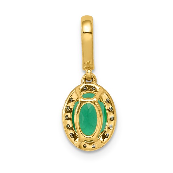 Oval Gemstone and Diamond Halo Pendants