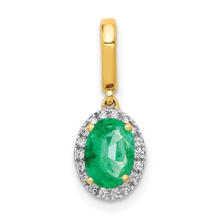 Oval Gemstone and Diamond Halo Pendants