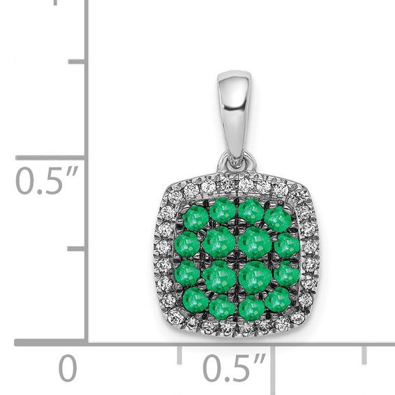 Gemstone & Diamond Square Halo Pendants