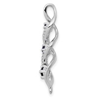 10K White Gold 0.07 Carat Lab Grown Diamond VS SI+ G+ and Lab Created Blue Sapphire Twist Chain Slide Pendant view 2
