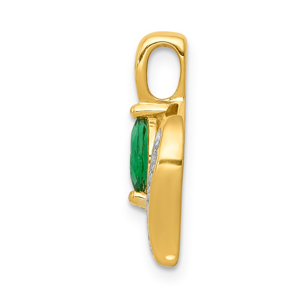 14k Diamond and Marquise Emerald Chain Slide (PM5265-EM-004-YA)