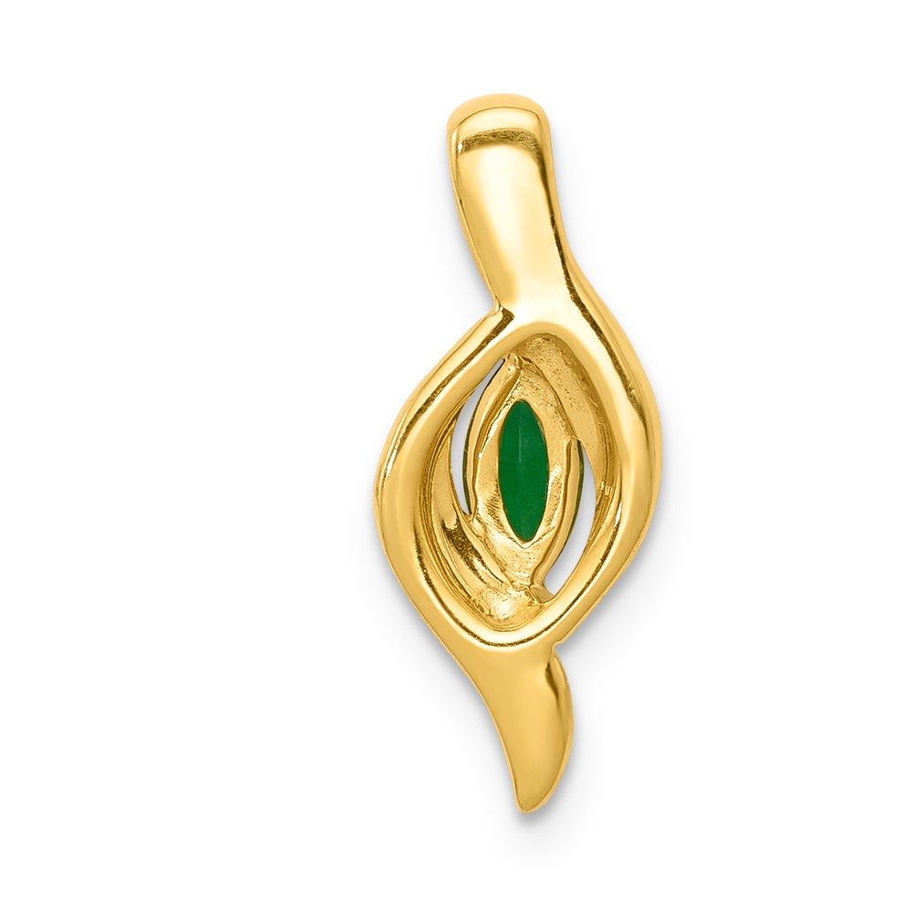 14k Diamond and Marquise Emerald Chain Slide (PM5265-EM-004-YA)