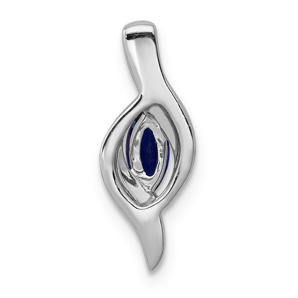 14k White Gold Diamond and .29 Marquise Sapphire Chain Slide (PM5265-SA-004-WA)