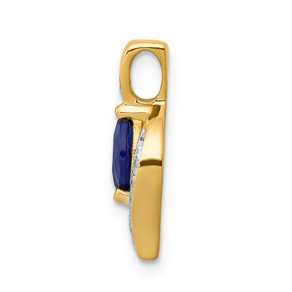 14k Diamond and .29 Marquise Sapphire Chain Slide (PM5265-SA-004-YA)