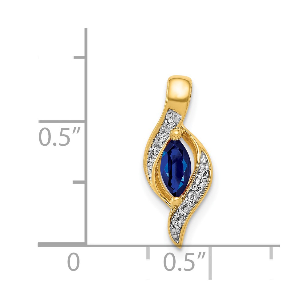 14k Diamond and .29 Marquise Sapphire Chain Slide (PM5265-SA-004-YA)