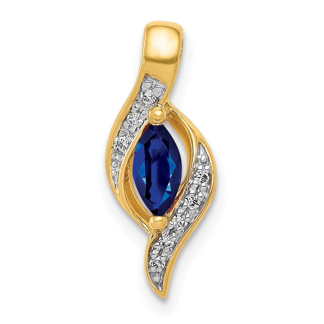 14k Diamond and .29 Marquise Sapphire Chain Slide (PM5265-SA-004-YA)