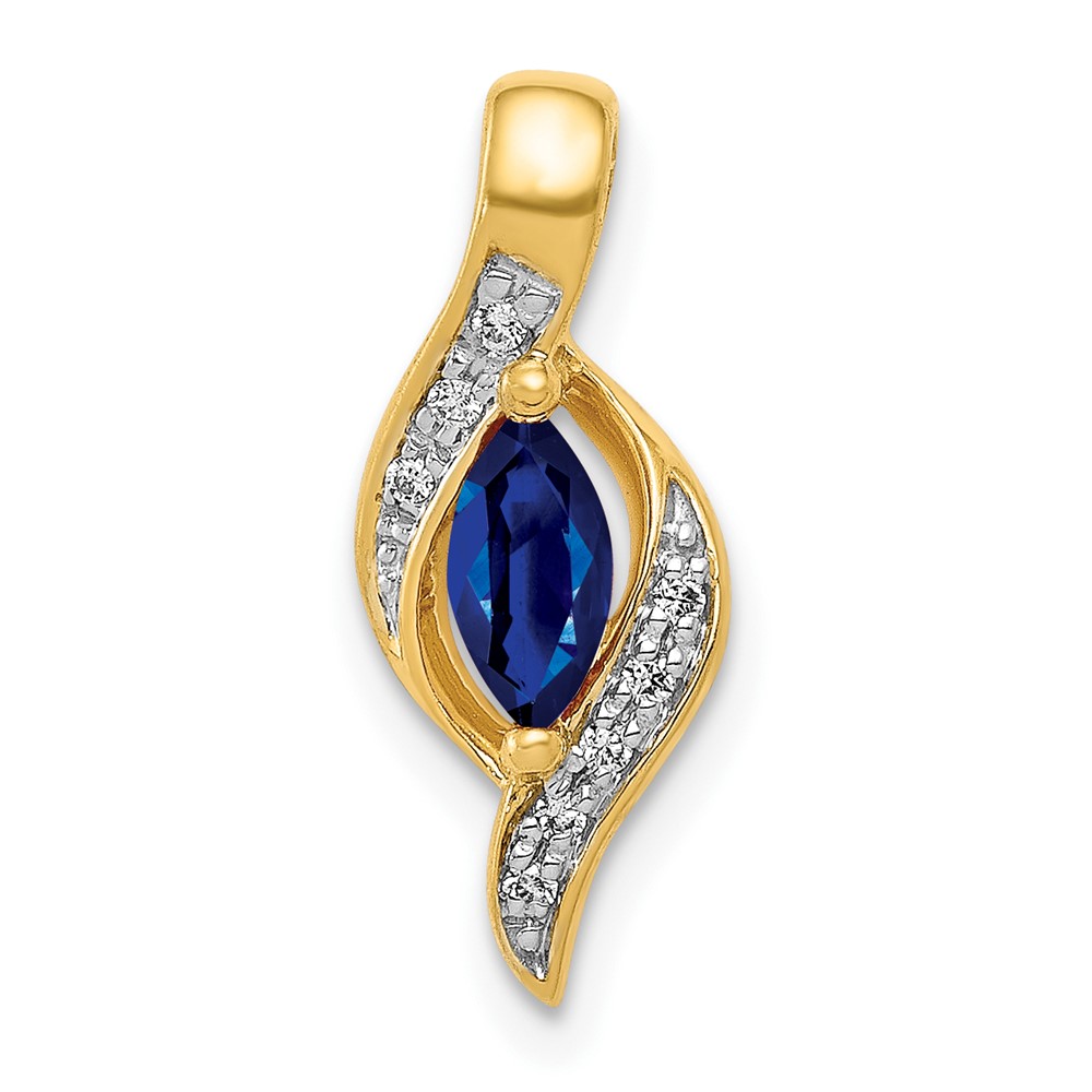 14k Diamond and .29 Marquise Sapphire Chain Slide (PM5265-SA-004-YA)