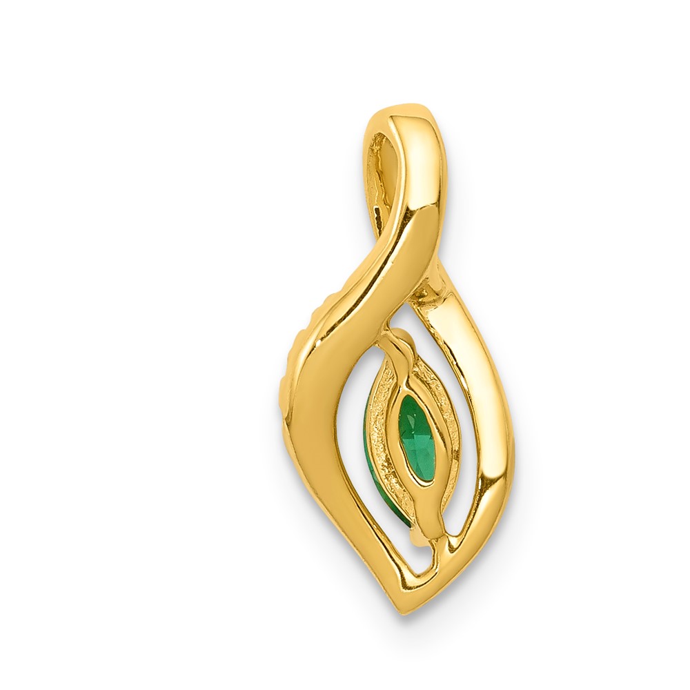 14k Diamond and Marquise Emerald Chain Slide (PM5267-EM-005-YA)