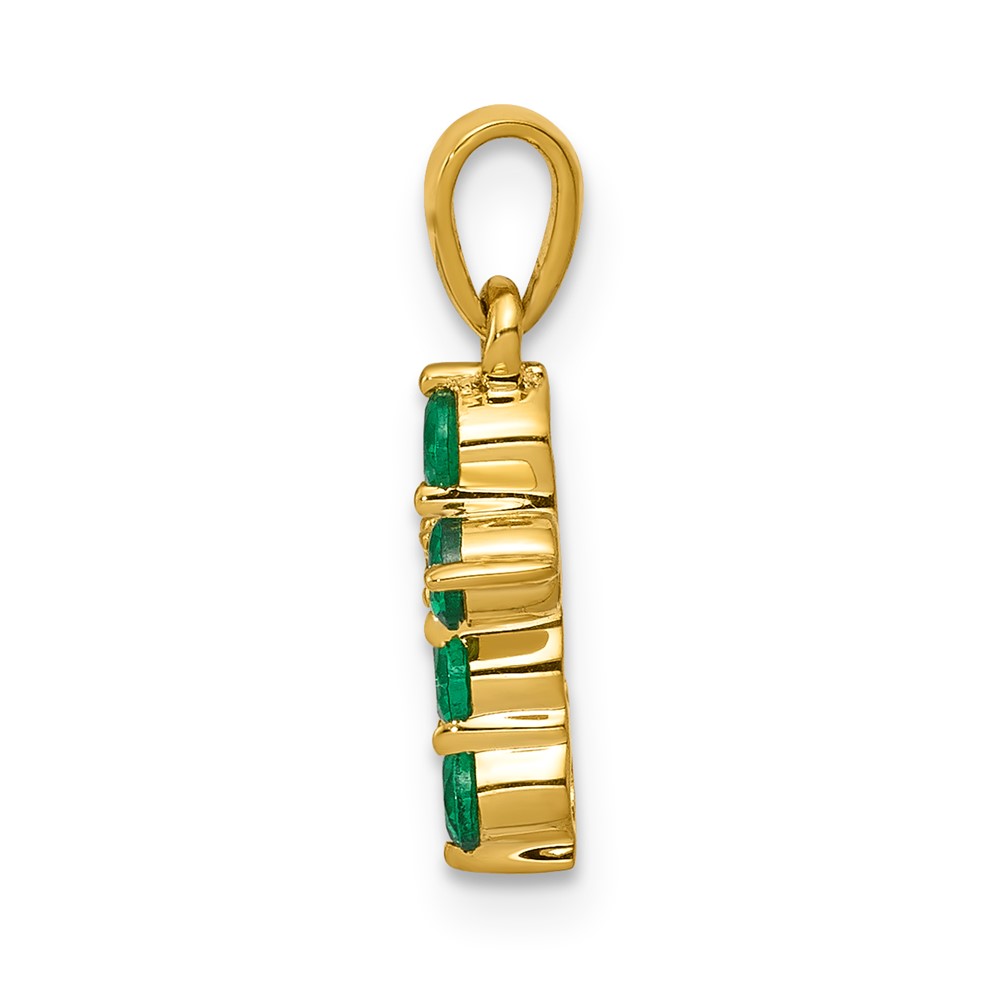 10K Emerald and Diamond Cross Pendant (PM5269-EM-003-1YA)