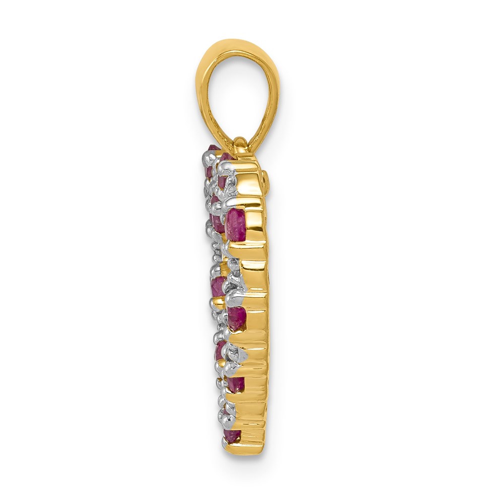 14k Diamond and .35 Ruby Heart Pendant (PM5270-RU-003-YA)