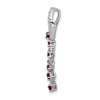 14K White Gold 0.20 Carat Lab Grown Diamond VS SI+ G+ and Lab Created Ruby Slide Pendant view 2