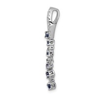 14K White Gold 0.20 Carat Lab Grown Diamond VS SI+ G+ and Lab Created Blue Sapphire Slide Pendant view 2