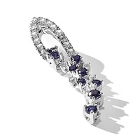 14K White Gold 0.20 Carat Lab Grown Diamond VS SI+ G+ and Lab Created Ruby Slide Pendant view 4