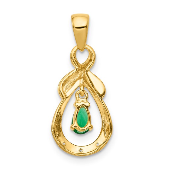 Pear Gemstone & Diamond Pendants