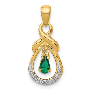 Pear Gemstone & Diamond Pendants