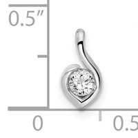 14K White Gold 0.17 Carat Lab Grown Diamond VS SI+ G+ Complete Fashion Pendant view 4