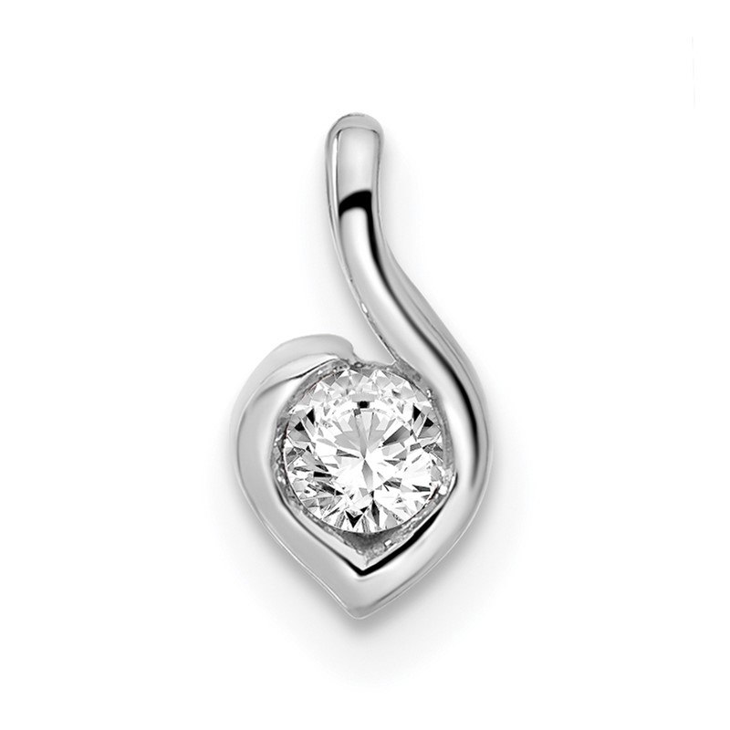 14k White Gold 1/6 carat Lab Grown Diamond VS/SI+ G+ Complete Fashion Pendant