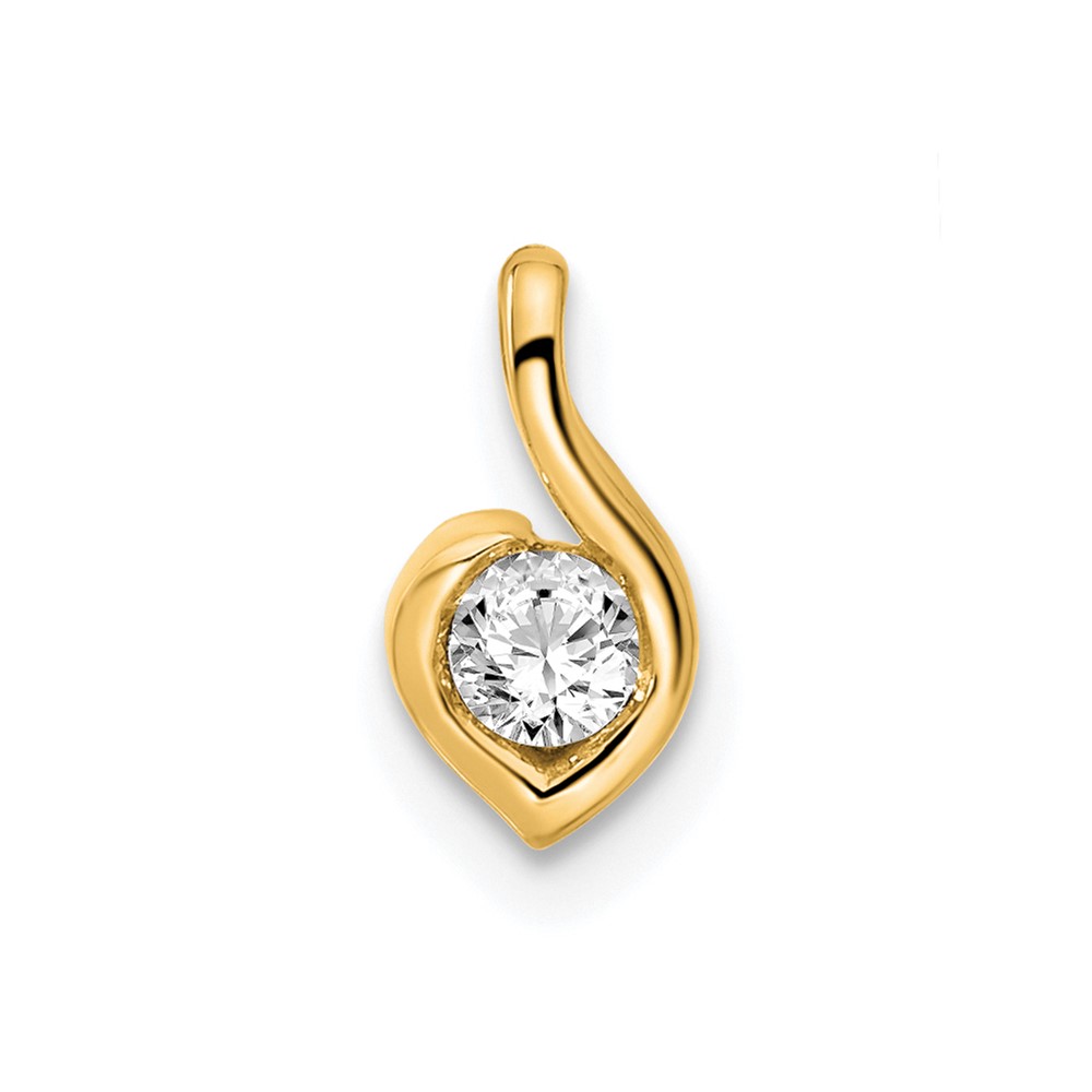 14K Yellow Gold 0.17 Carat Lab Grown Diamond VS SI+ G+ Complete Fashion Pendant