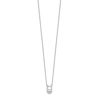 14K White Gold 0.33 Carat Lab Grown Diamond VS SI+ G+ Round Complete U-Shape Pendant Necklace, 18" view 2