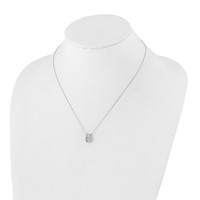 14K White Gold 0.33 Carat Lab Grown Diamond VS SI+ G+ Round Complete U-Shape Pendant Necklace, 18" view 4