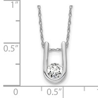 14K White Gold 0.33 Carat Lab Grown Diamond VS SI+ G+ Round Complete U-Shape Pendant Necklace, 18" view 3