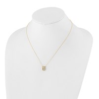 14K Yellow Gold 0.33 Carat Lab Grown Diamond VS SI+ G+ Round Complete U-Shape Pendant Necklace, 18" view 4