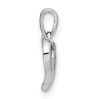 14K White Gold 0.10 Carat Lab Grown Diamond VS SI+ G+ Complete Heart Pendant view 2