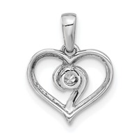 14K White Gold 0.10 Carat Lab Grown Diamond VS SI+ G+ Complete Heart Pendant view 3